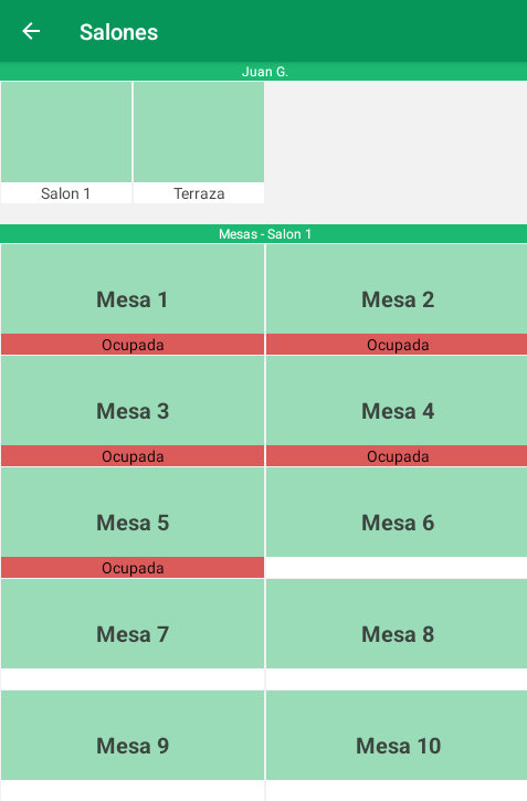 Detalle de comanda en el Comandero SolverMedia