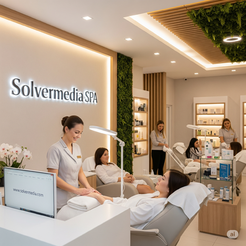 Pantalla del TPV Spa de SolverMedia con agenda y reservas de cabinas