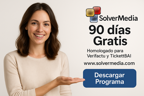 Pantalla del módulo VeriFactu de SolverMedia con configuración de facturación